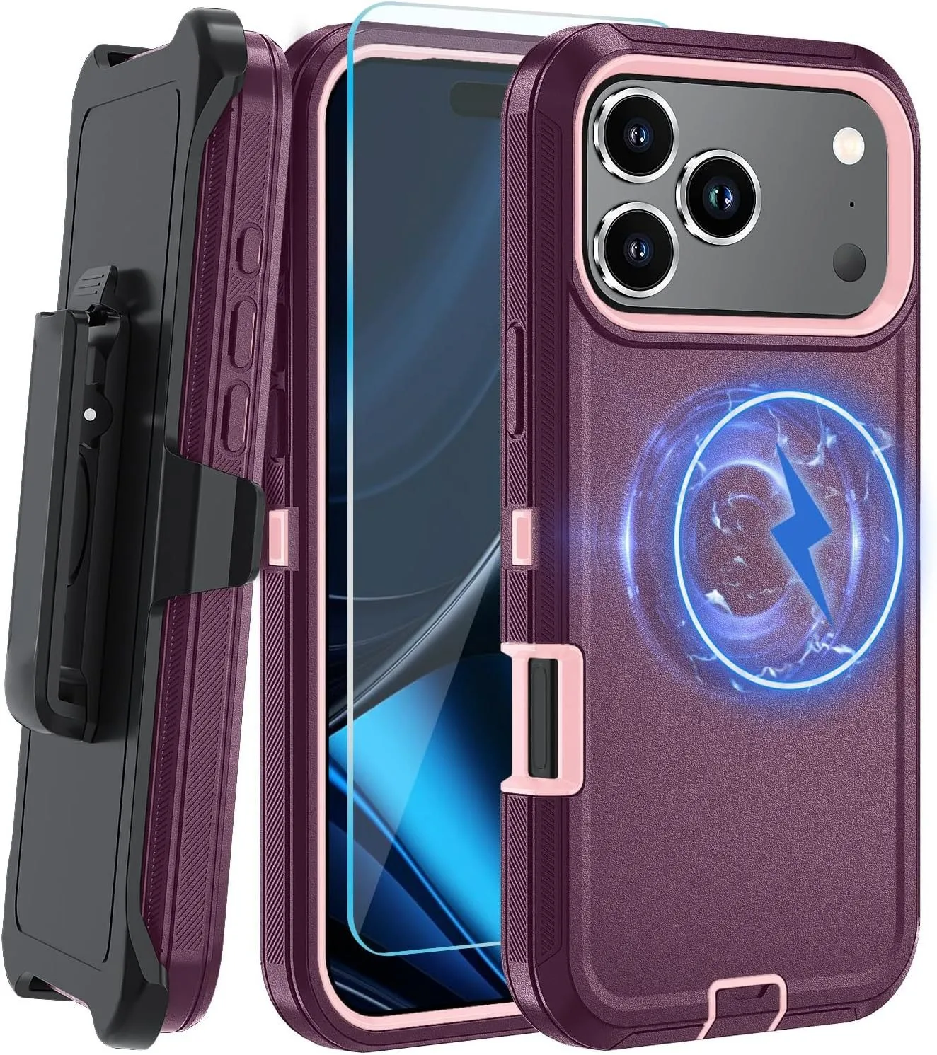 Heavy-Duty Rugged Armor Magnetic Shockproof Case with Magsafe Compatibility