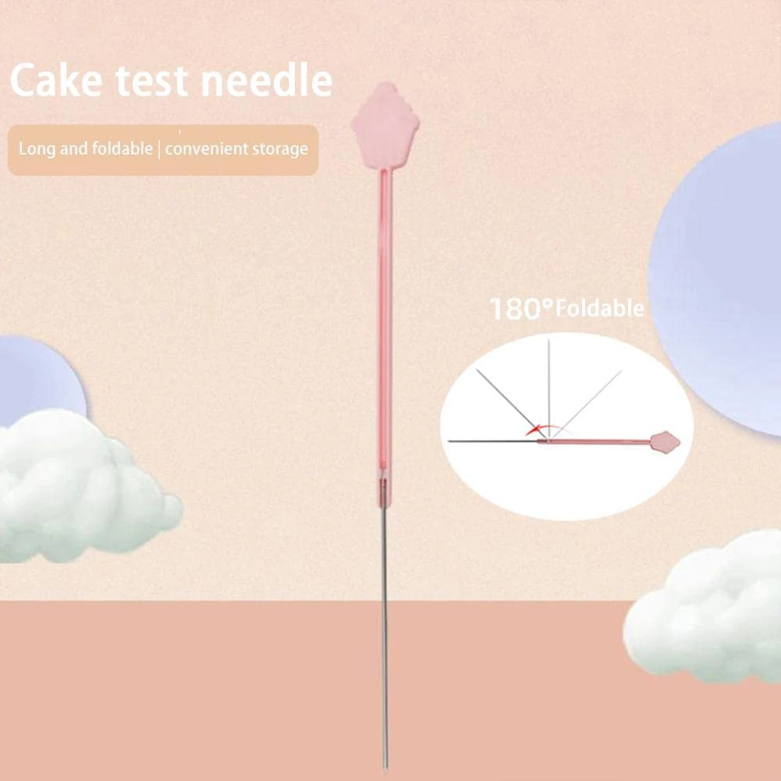 Stainless Steel Stick Needle Cake Tester Foldable Cake Testers For Baking Doneness For Chiffon Cakes Kitchen Bakeware Tools