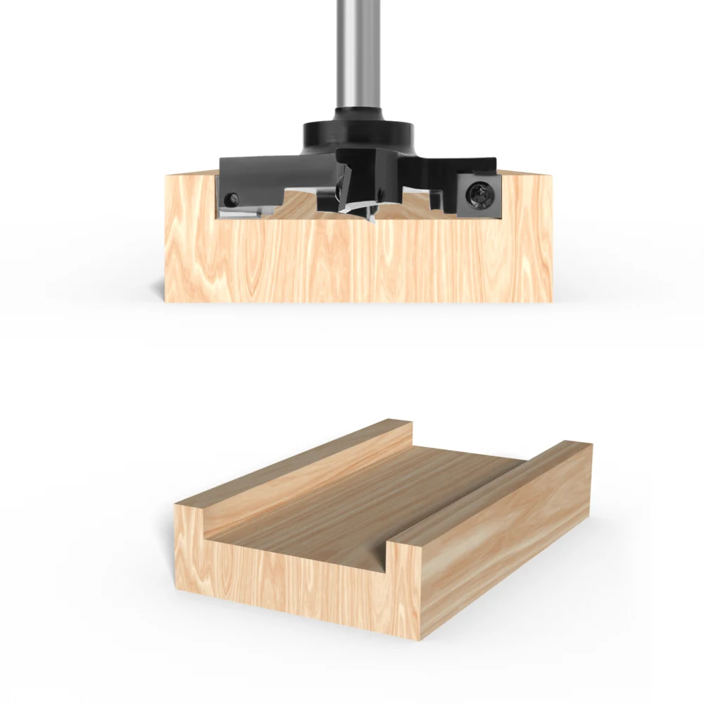 12mm 1/2 "Schaft austauschbare Klinge Hobel bohrer Plan fräser Fräser Einsatz-Stil Spoil board CNC Oberflächen fräser für Holz – Detail 9
