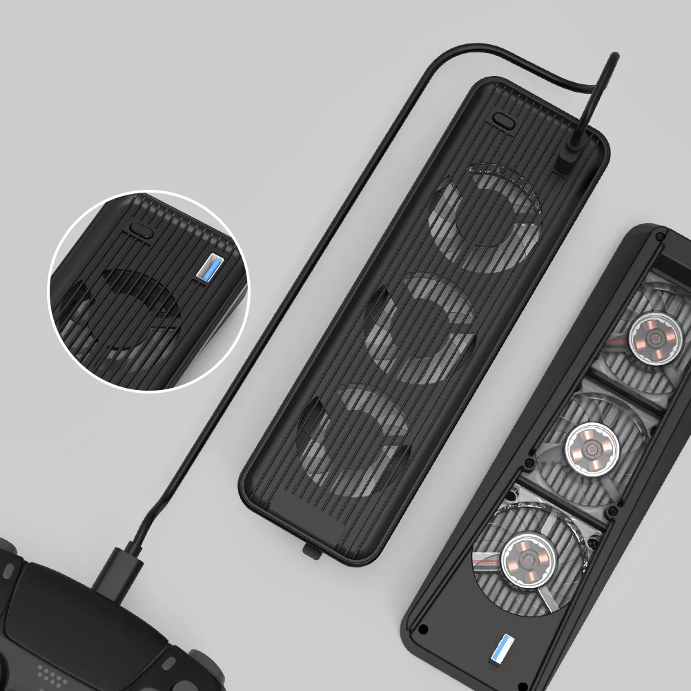 Cooling Fan USB3.0 Game Console Cooling Fan Quiet Cooler 5500RPM with 3 Fans for Playstation 5 Disc&Digital Edition