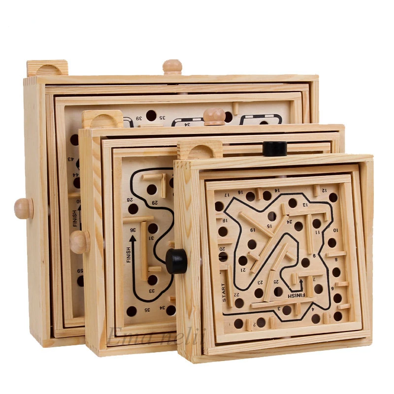 

Hot Kids Wooden Toy 3D Puzzle Ball Maze Wood Case Box Fun Brain Hand Challenge Balance Games Educational Toys for Children Adult