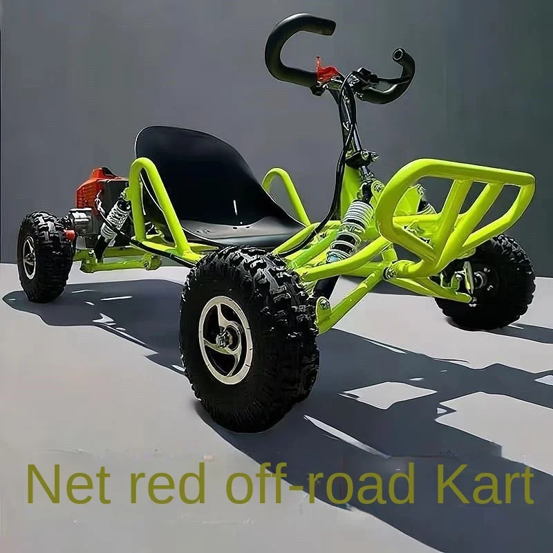 Outdoor Drift 63cc Arm Shock Suspension Sand Cross Through Kart 2 Stroke Go Kart With Gasoline Engine Pull Start Buggy Type