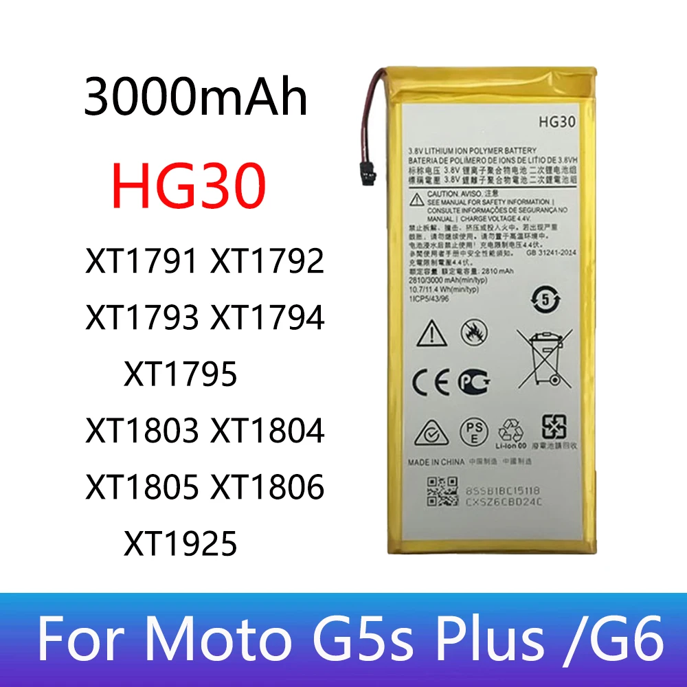 

Original Battery HG30 For Motorola Moto G5s Plus XT1791 XT1792 XT1793 XT1794 XT1795 XT1805 XT1803 XT1804 for moto G6 XT1925