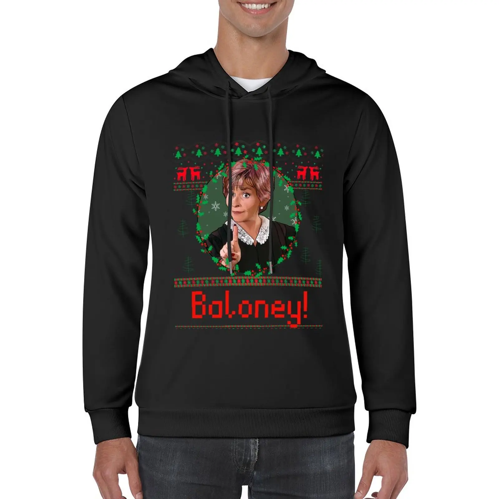 

New Judge Judy Ugly Christmas Sweater - Baloney! Pullover Hoodie japanese style autumn clothes fashion men blouse hoody