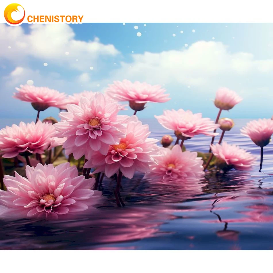 

CHENISTORY 5D Diy Diamond Painting Flower Full Diamond Embroidery Kit Diamond Diamond Mosaic Crafts Home Decoration New