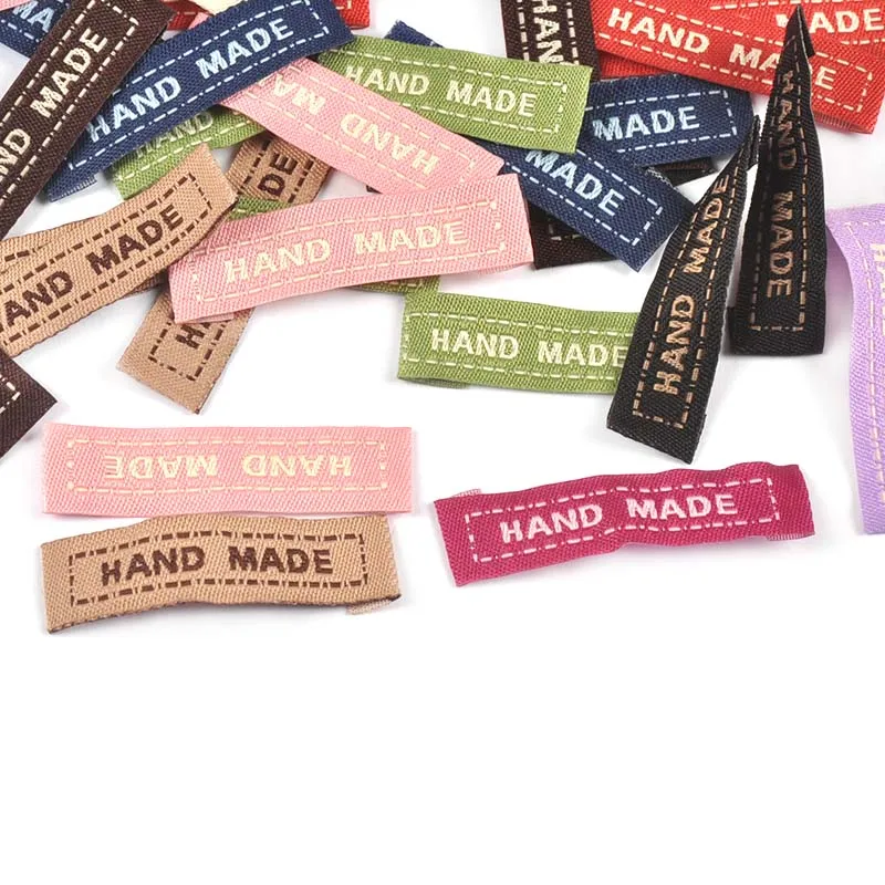 Description Picture 4 of item50pcs 45x13mm New Colorful Embroidery Labels Garment Accessories DIY Bag Shoes Clothes Washable Care Tag Hand Made Sewing Crafts