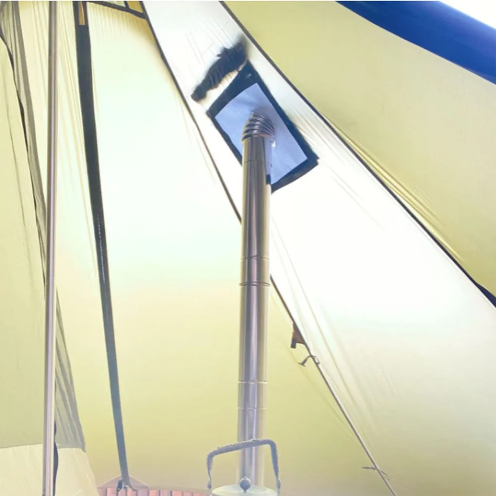 Rvs schoorsteenpijp - Accessoires voor brandhoutkachels voor buiten,Diameter 2,36Camping Tent Kachel Uitlaatpijp, Camping Kachel Accessoires