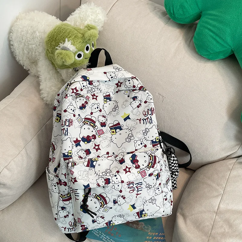 

Kawaii Hello Kitty Backpack Sanrio Cute Student Large Capacity Fashion Printing Cartoon Schoolbag Travel Bag Girls Gift