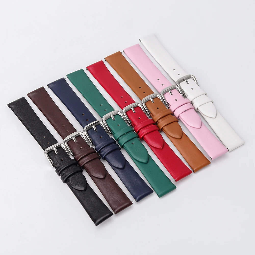 Elegant Genuine Leather Slim Watchband Wrist Strap Bracelet