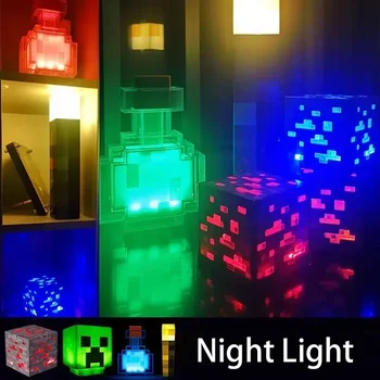 브라운 스톤 LED 조명 USB 충전 테이블 램프, 방 장식 조명, 어린이 생일 선물 장난감 램프, 침실 장식 MC 램프