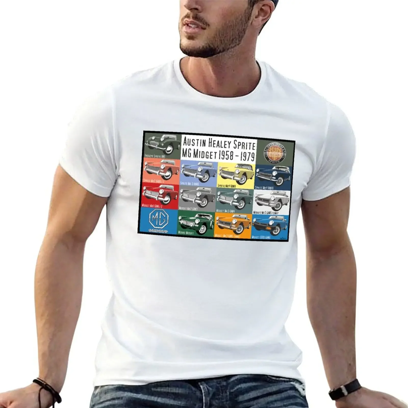 Mg Midget / Austin Healey Sprite Evolution T-Shirt Ragazzi Animal Print Abbigliamento Estetico Magliette Estive Magliette Slim Fit Per Uomo