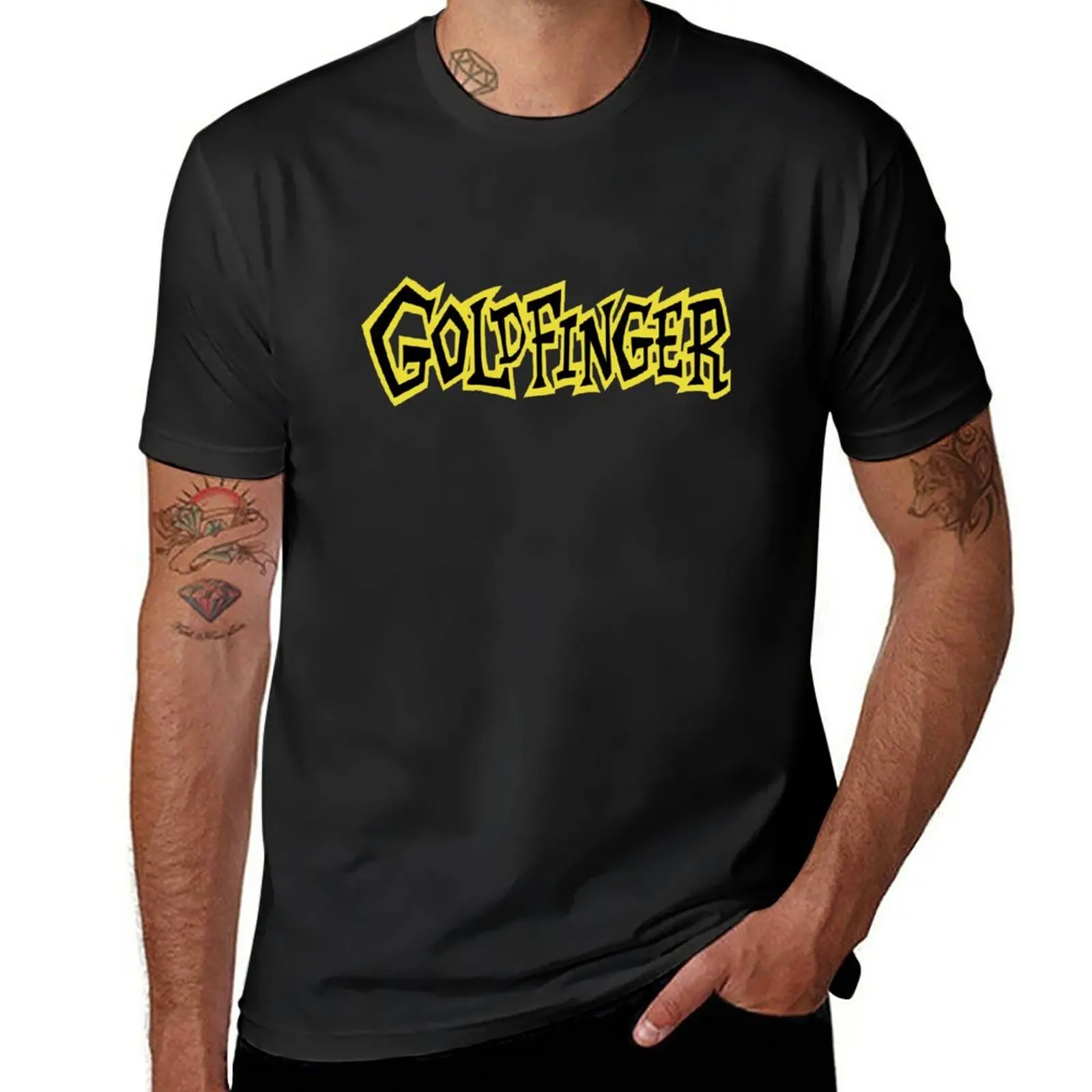 

Golden Punk T-Shirt customs oversized Short sleeve tee men