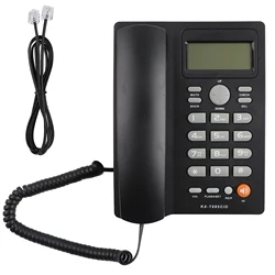 Corded Desktop Telephone with Caller ID & Handsfree Calling - Home, Hotel, & Office Use (Black)