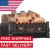 20.5-inch Electric Log Set Heater with Remote Control，8.66"D x 20.5"W x 12"H 1