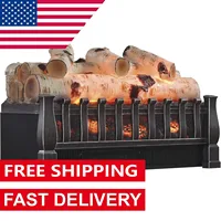 20.5-inch Electric Log Set Heater with Remote Control，8.66"D x 20.5"W x 12"H 1