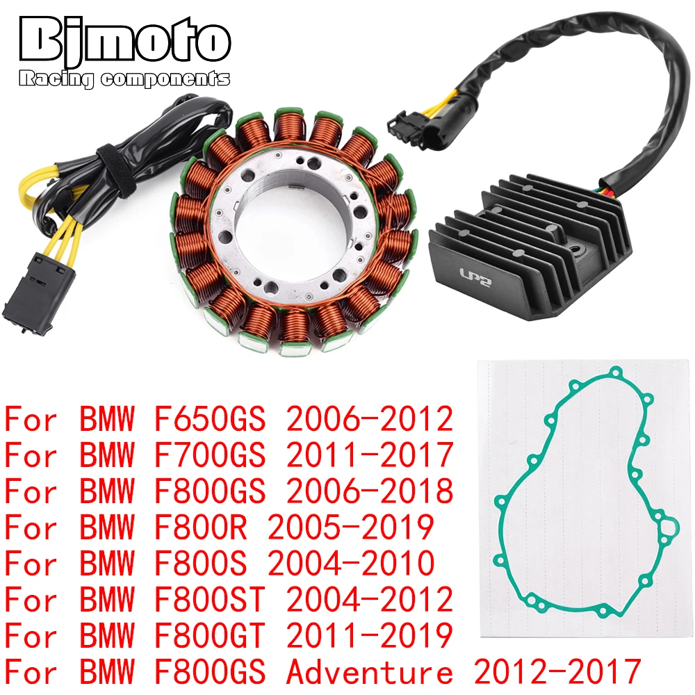 Motorcycle Regulator Rectifier Engine Stator Coil + Voltage Regulator rectifier For BMW F650GS F700GS F800GS F800R 2005-With Gasket