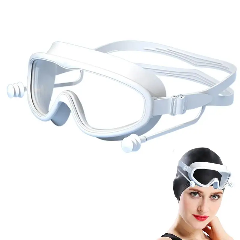 

Swim Goggles For Men Professional Swim Goggles Wide View Anti-Fog Silicone Glasses With Earplugs No Leaking Swim Snorkeling