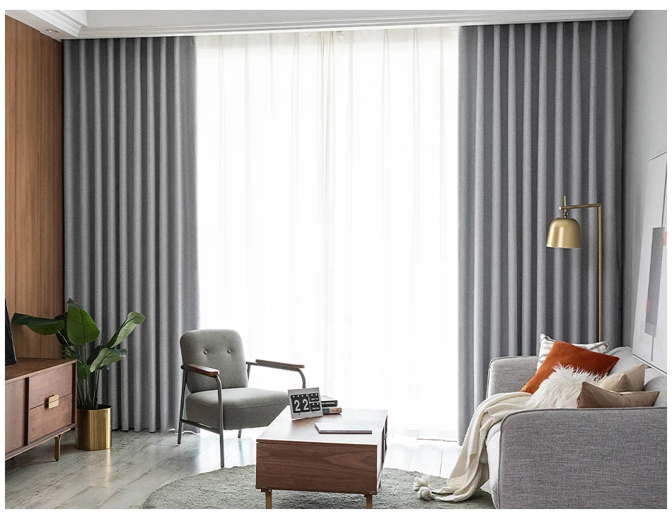 BILEEHOME 100%Blackout Curtains for Living Room Bedroom Kitchen Half-window Solid Short Curtains Treatments Drapes Panel