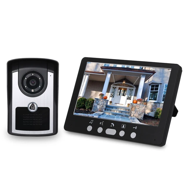 Sysd Wired 7'' Monitor Wired Video Doorbell Intercom Ip55 Level Infared  Night Vision With Rfid Unlock Camera - Video Intercom - AliExpress