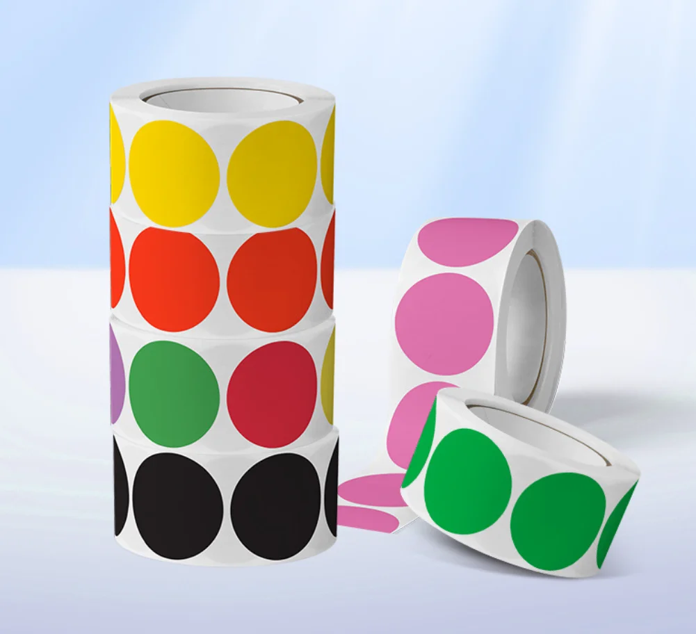 100-500pcs Round Blank Handmade Sticker 1 Inch Dot Stickers Scrapbooking Self-adhesive Color Labels for Marking Classification