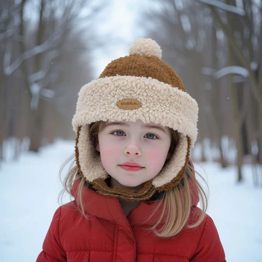 Lamb Down Winter Hat for Kids Boys Girls