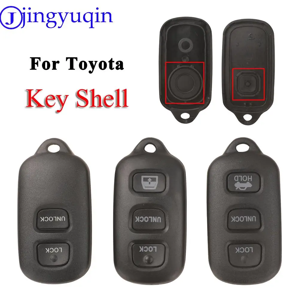 

jingyuqin 3/4 Buttons Replacement Remote Car Key Shell Case Fob For Toyota Sequoia 4-Runner 4Runner 2003-2008 Matrix Keyless