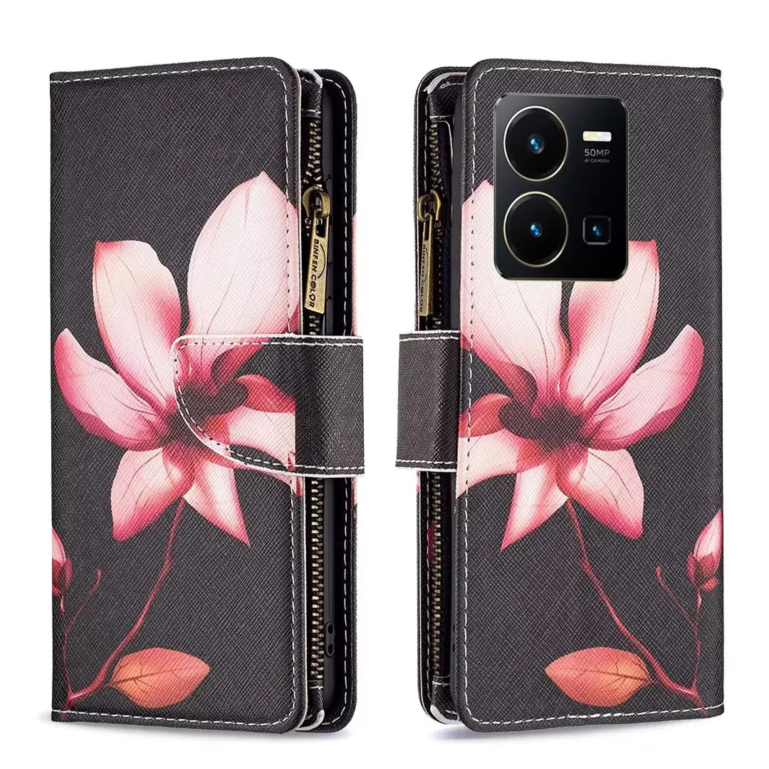 

Кожаные чехлы с узорами для ZTE Blade A52 A31 A41 Sony 1 5 10 III LG K42 K61 K51 чехол-кошелек на молнии для телефона 10 шт./партия