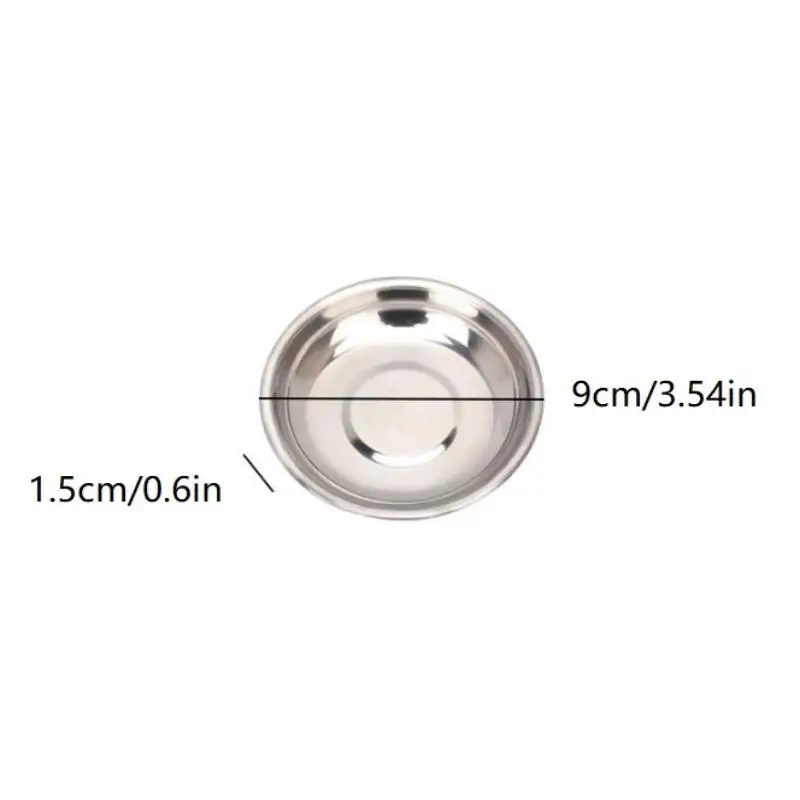 ● 5/10PCS 9CM 다이닝 접시 스테인레스 스틸 라운드 플레이트 얕은 트레이 바베큐 피크닉 캠핑 음식 용기 식기 세트