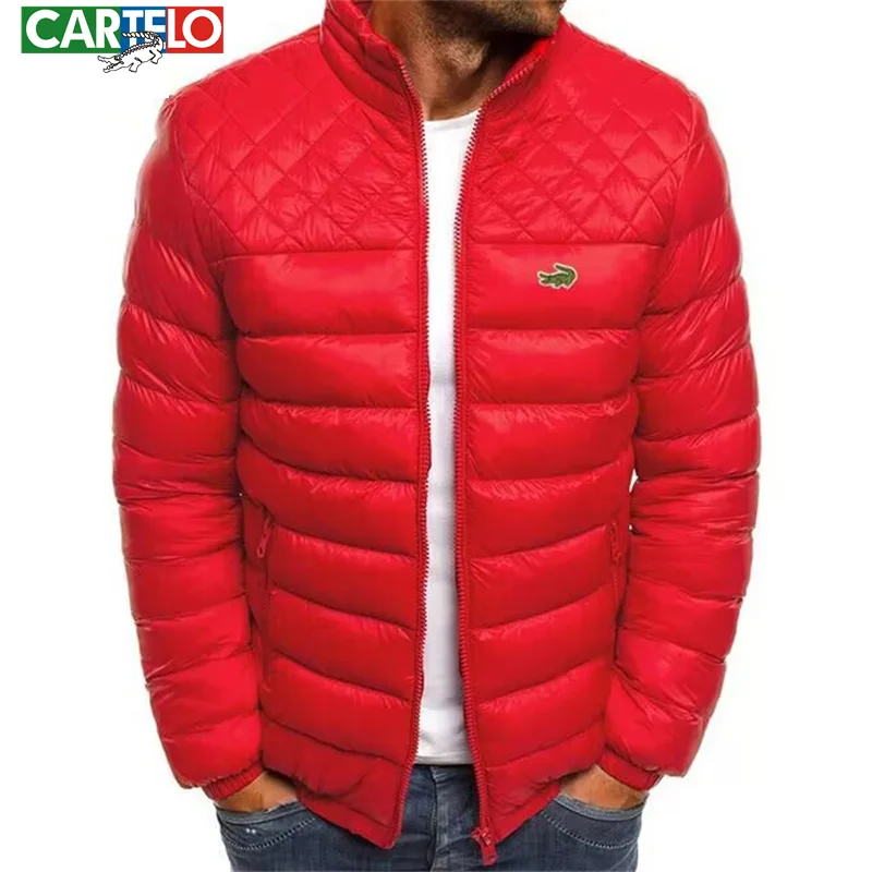 cartelo new fashion brand belt men s automatic buckle belt business and leisure texture belt CARTELO Clothes 2023 Autumn New Men's Waterproof Windproof Jacket Fashion Casual Thickened Lightweight Embroidery Cotton Jacket