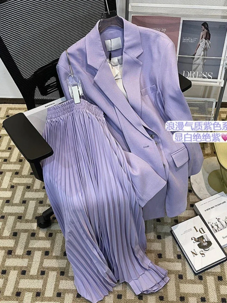 

Elegant Women's Sets Spring Autumn New Long Sleeve Blazer Coats Suits Fashion Casual Skirt Set Office Business Women's Clothing
