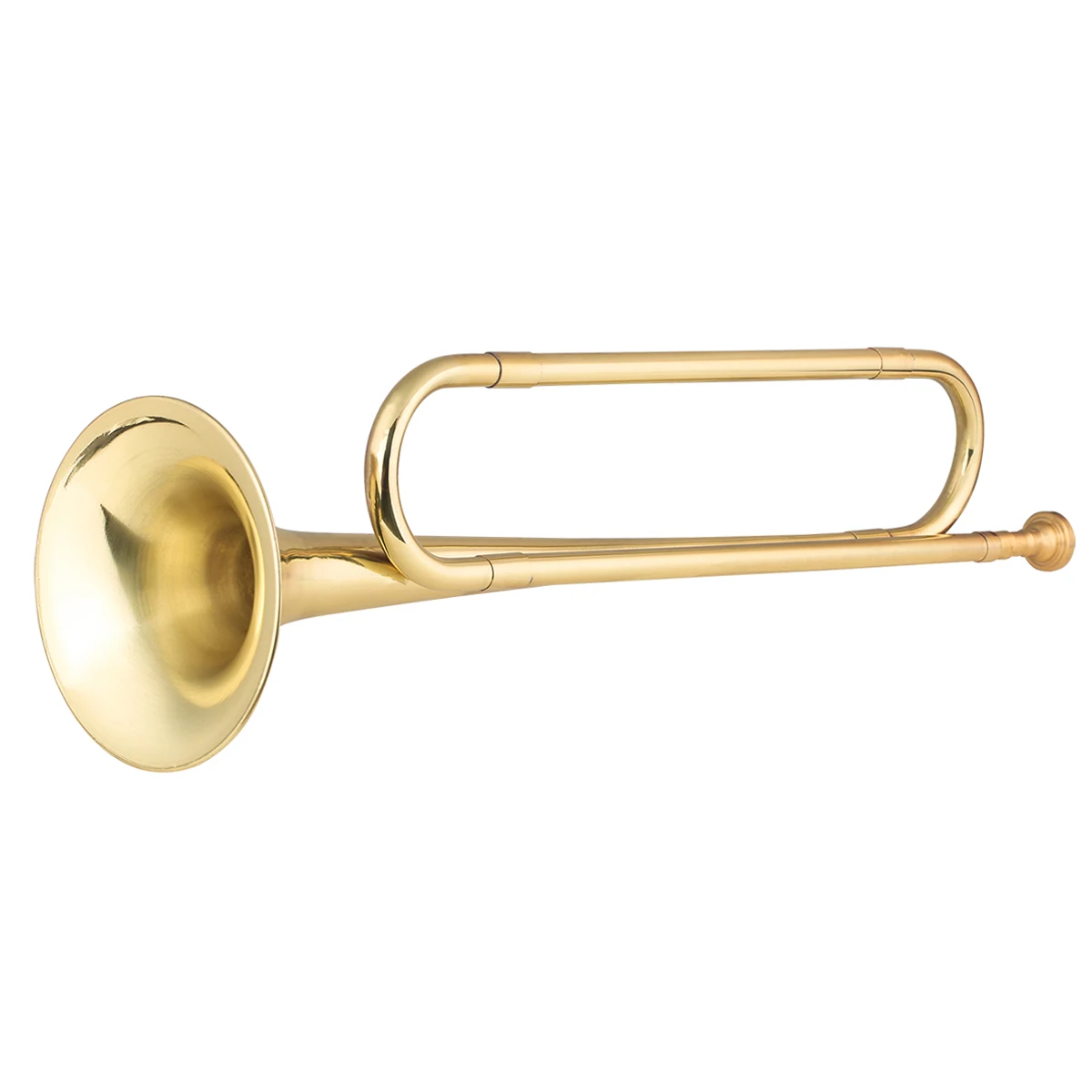 

Brass C Bugle Call Gold-Plated Trumpet Cavalry Horn with Mouthpiece Musical Instrument for Beginners School Band (18.7 Inch)