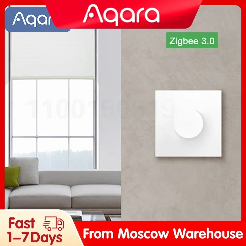 Aqara 조광기 스위치 H1 무선 로터리 스위치, 지그비 3.0 리모컨, 전구 커튼용, Aqara Home 앱으로 작동