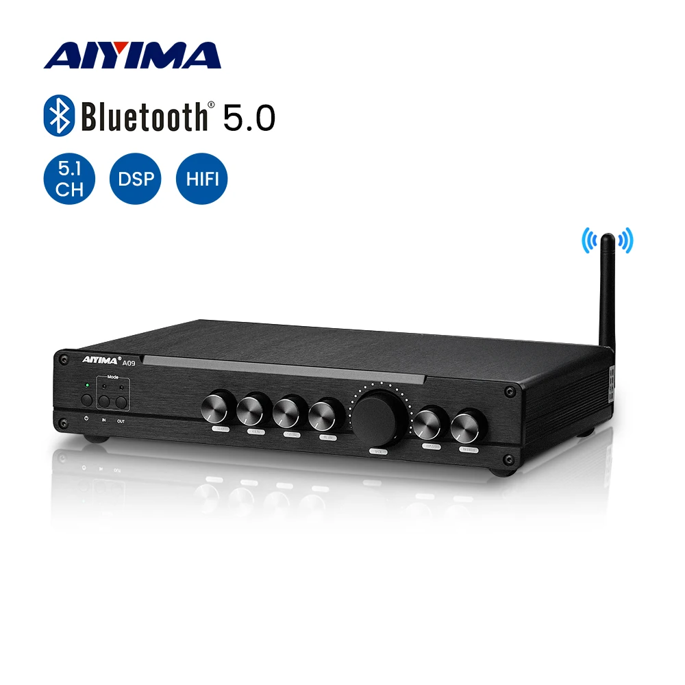 AIYIMA-Amplificador de Subwoofer para cine en casa, de Audio A09 HIFI de 100W, Sonido Envolvente 5,1 COAX OPT, Bluetooth 5,0, aptX, HD, DSP, decodificación - AliExpress electrónicos