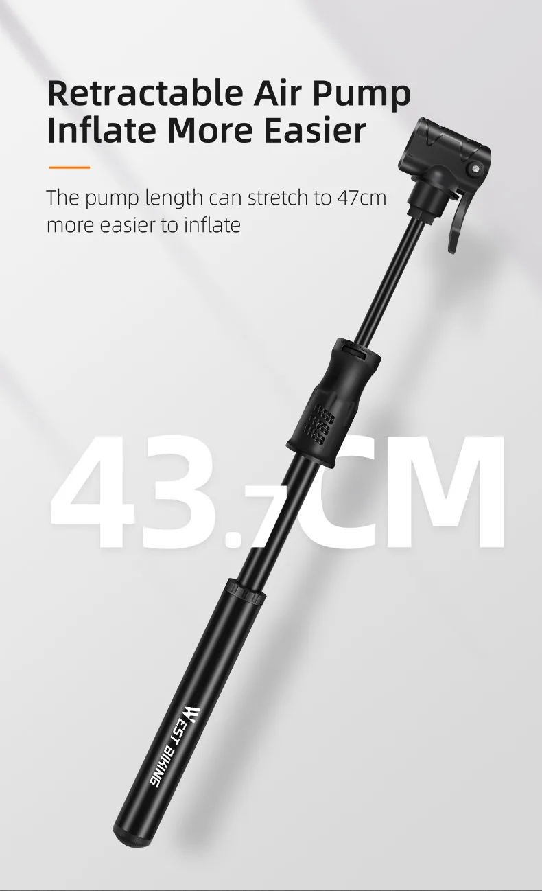 WEST RADFAHREN Mini Fahrradpumpe Radfahren Hand Luftpumpe Hochdruck Mtb Rennrad Reifen Inflator Schrader Presta Ventil Fahrrad Teile – Detail 10