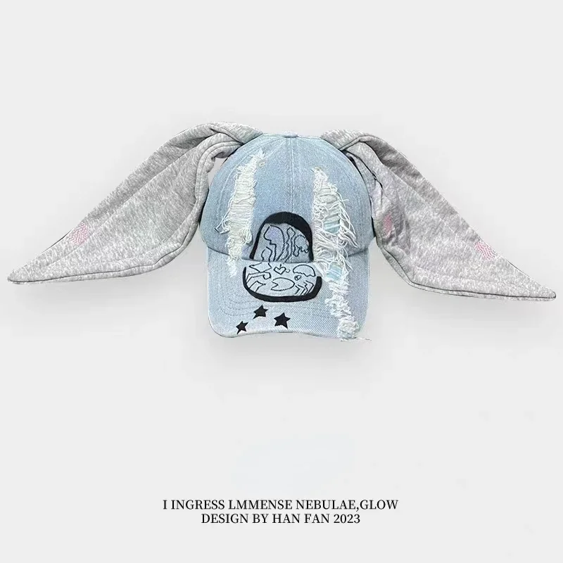 Y2K Style Denim Blue Baseball Cap NewJeans MinJi Haerin OMG Stage