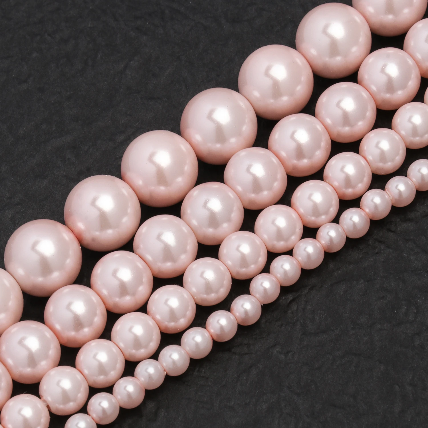 Perles d'espacement rose clair pour bijoux, perles de verre 216.239., accessoires de bracelet de bricolage, 4mm, 6mm, 8mm, 10mm, vente en gros