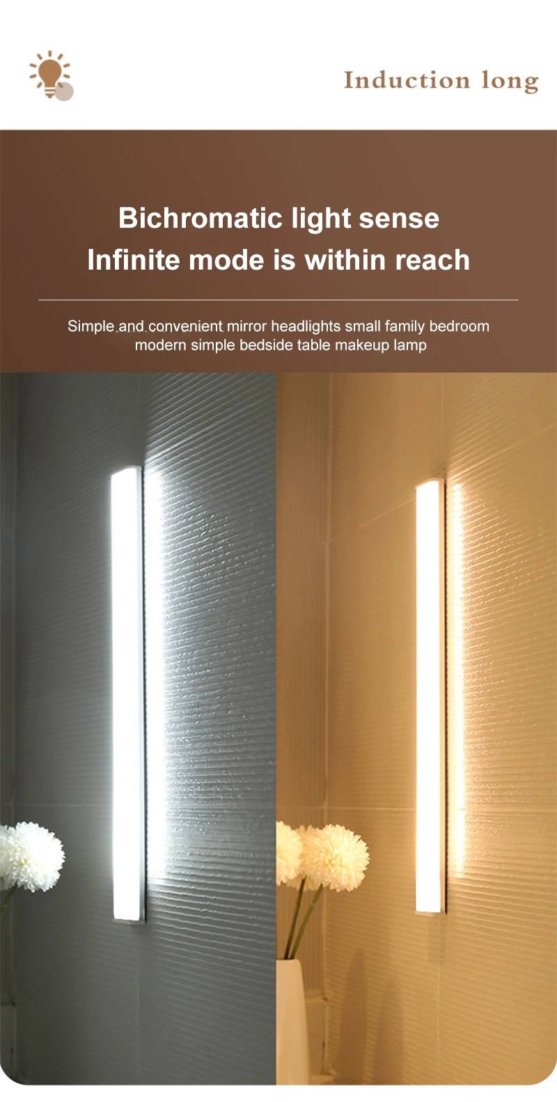 Description Picture 4 of itemLED Night Light Wireless Under Cabinet Lamp Tube Motion Sensor Closet Bulb USB Rechargeable Bedroom Detector Lighting Bar CP