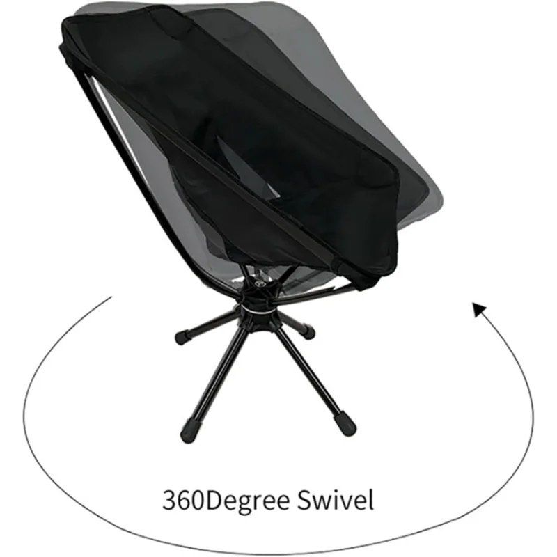 

Folding Chairs 360° Rotatable Camping Chair Lounge Chair Outdoor Silent Swivel for Outdoor Travel Picnic Festival Hiking Fishing