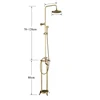 Antique Brass Floor Mounted Bathtub Faucet Free Standing Bathroom Shower Mixer Tap with Handshower 1.5~2m Rainfall Shower System 5