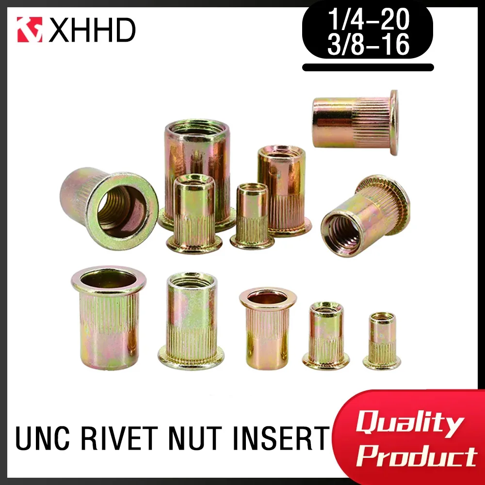 1/4-20 5/16-18 3/8-16 1/2-13UNC Фланцевая вставка заклепочная гайка с плоской головкой резьбовой металлический зажим фиксатор Rivnut Rivetnut из углеродистой стали гайка 1/4-20 5/16-18 3/8-16 1/2-13UNC Фланцевая вставка заклепочная гайка с плоской головкой резьбовой металлический зажим фиксатор Rivnut Rivetnut из углеродистой стали гайка