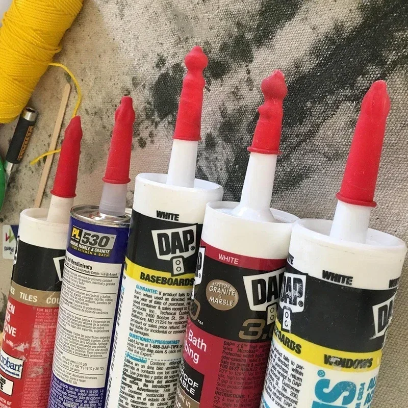 20Pcs/lot Red Caulking Gun Nozzles Cap Caulk Saving Cap Caulk Sealer Saver Open Caulking Tube Sealing And Preserving