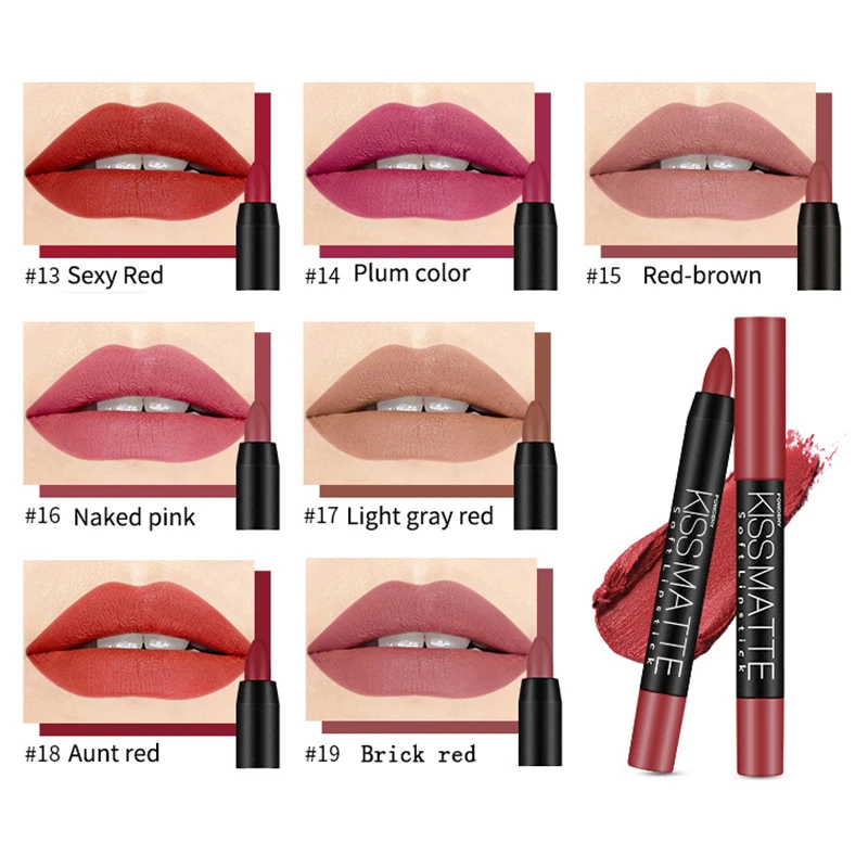 19 Colors Lip Stick Lipliner Lip Liner Pencil Lasting Nude Rotatable Lipsliner Pen Set Beauty Makeup Tool Cosmetic