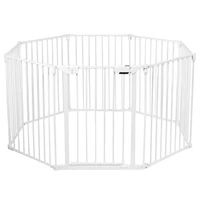 8 Panel Baby Safe Metal Gate Play Yard  Barrier Pet Fence Wall-mount Adjustable 1