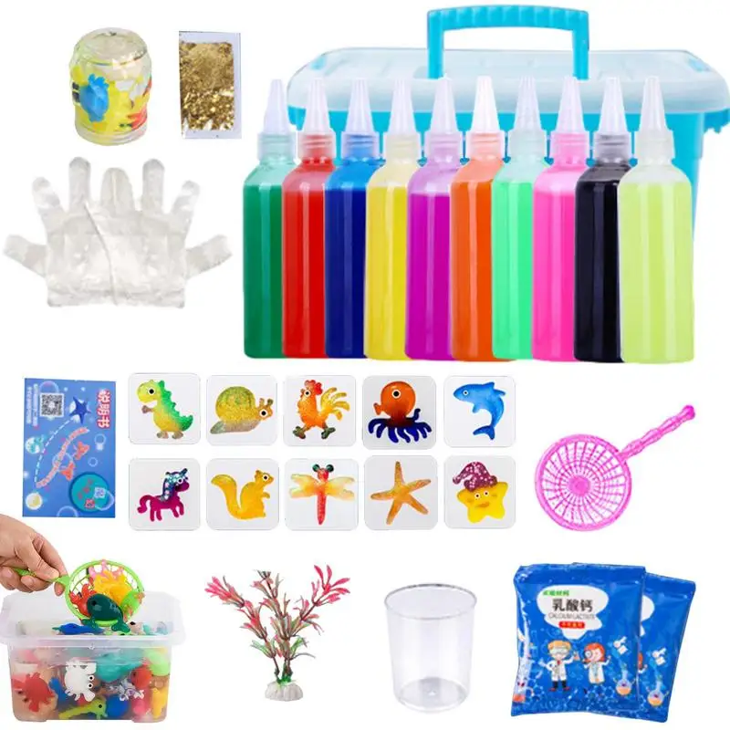 

Water Animal Beads Kit Magic Water Elf DIY Kids Craft Set Kids Handmade Fun Puzzle Mold Water Beads Elves Toy DIY Fun Puzzle 10