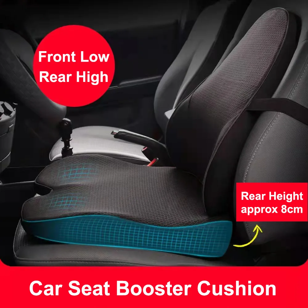 MemoryFoamCarSeatBoosterCushionsforAdultsHeightWomenBlackCar