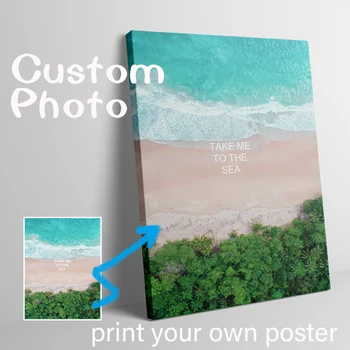 1pcs Custom Canvas Print Your Own Poster Impression Photo Personalized Painting for Wall Art Decorative Pictures Gift With Frame