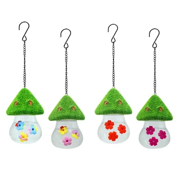 Outdoor Garden Hanging Hummingbird Water Feeders Ant Bee Proof Wind Chimes Humming Bird Feeder Backyard Bird Feeding Station 4