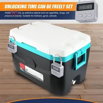 A41Z-Metal Timer Lock LCD Display Multi-Function Electronic Time 99 Hours Max Timing USB Rechargeable Timer Padlock 1