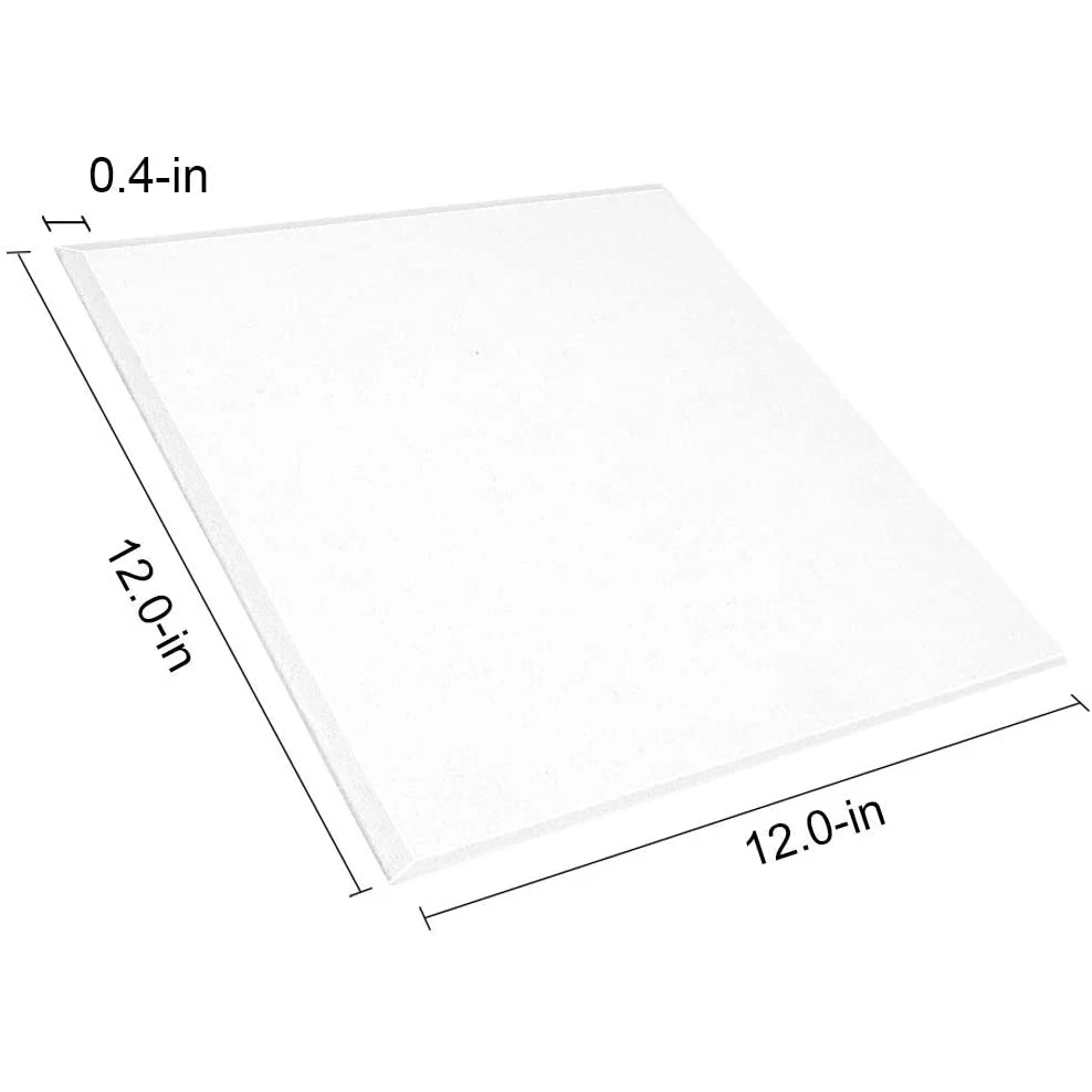 

Acoustic Panels White 12 Pieces High Density Beveled Edge for Wall Decoration and Acoustic Treatment