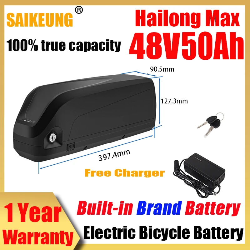 Hailong Max 48V Batteria Bici Elettrica 20 30 40 50 60Ah Batterie Velo Bateria Para Bicicleta Electrica 300-3000W Batteria Al Litio